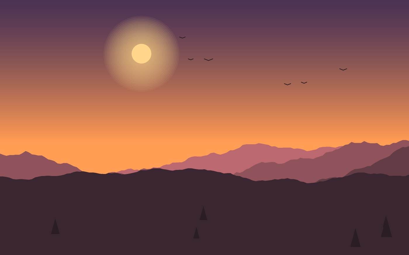 Ilustração de uma paisagem