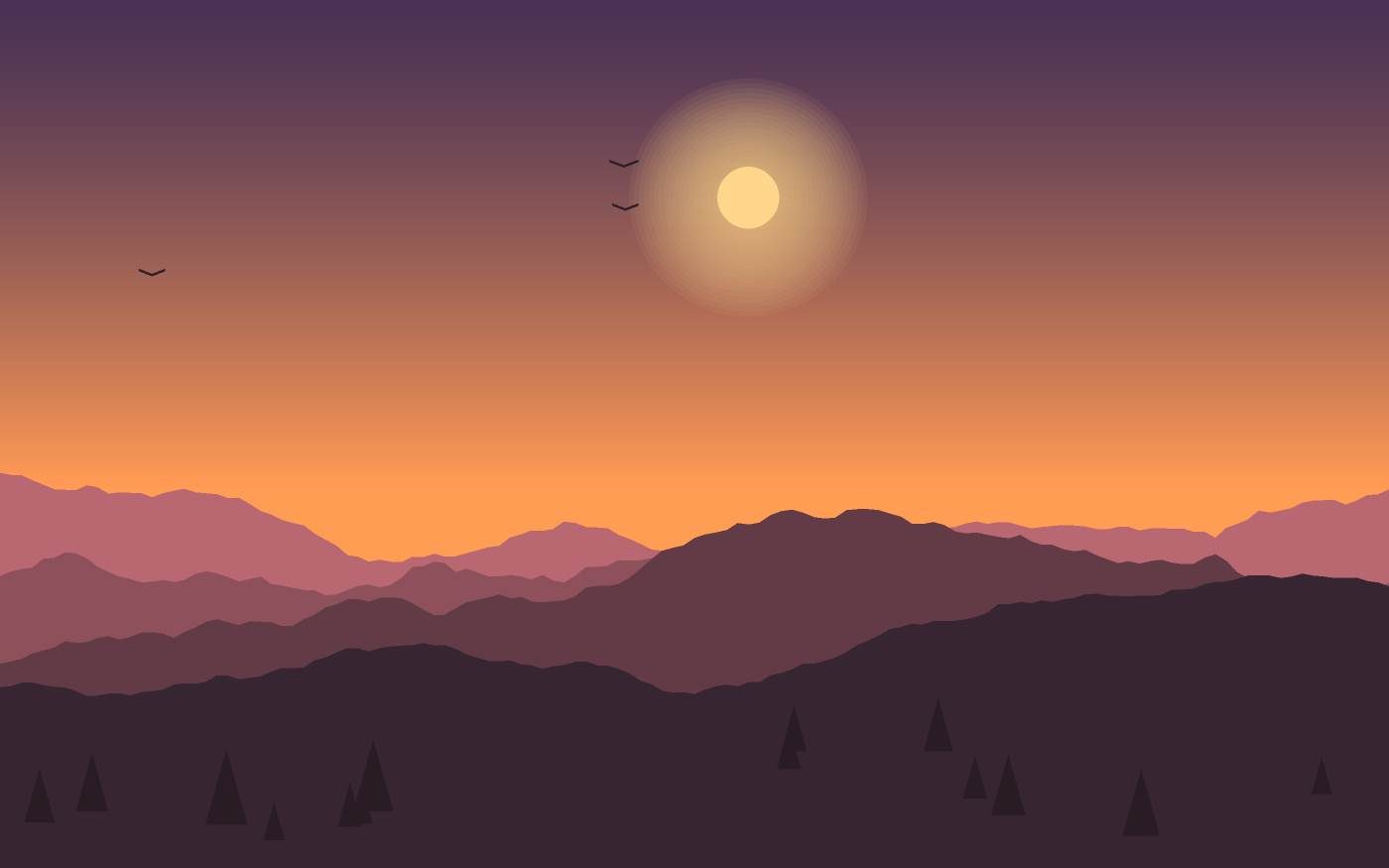 Ilustração de uma paisagem