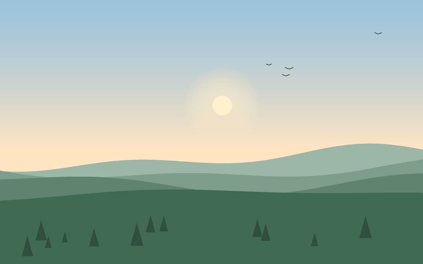 Ilustração de uma paisagem